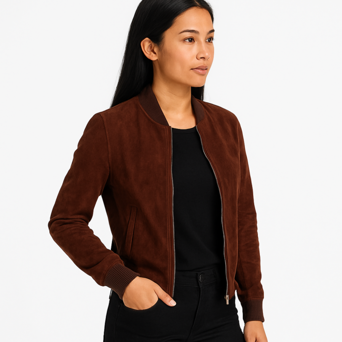 Urban Bliss Brown Bomber - Suede Edition - Image 1