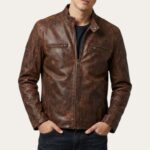 Rogers Vintage Biker Brown Jacket - Pull Up Edition