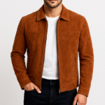 Ryder Tan Bomber Jacket - Suede Edition