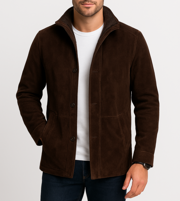 Marshal Tan Bomber Brown Jacket - Suede Edition - Image 1