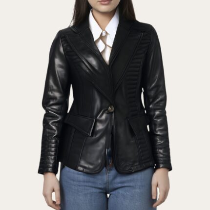 Eclipse Black Leather Blazer Aniline Edition