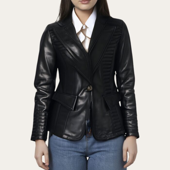 Eclipse Black Leather Blazer Aniline Edition - Image 1