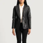 Eclipse Black Leather Blazer Aniline Edition - Image 3
