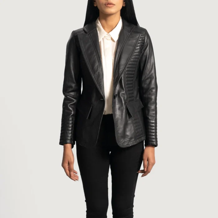 Eclipse Black Leather Blazer Aniline Edition - Image 3