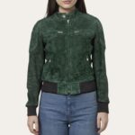 Aurora Green Bomber Jacket - Suede Edition