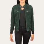 Aurora Green Bomber Jacket - Suede Edition - Image 3