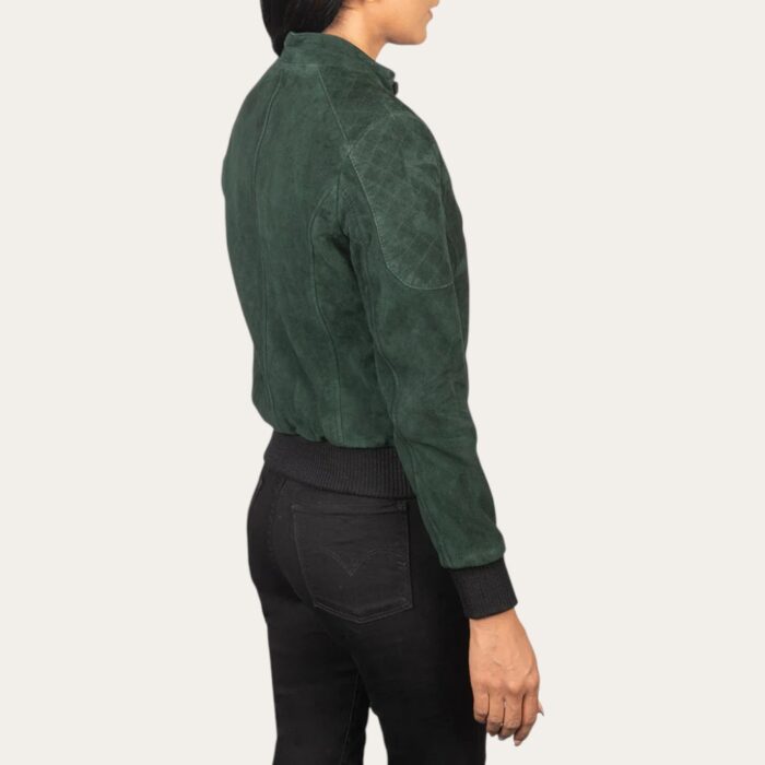 Aurora Green Bomber Jacket - Suede Edition - Image 2