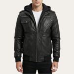Baldwin Dark Grey Bomber Hooded Jacket