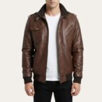Baldwin Brown Hooded Bomber Jacket - Image 2