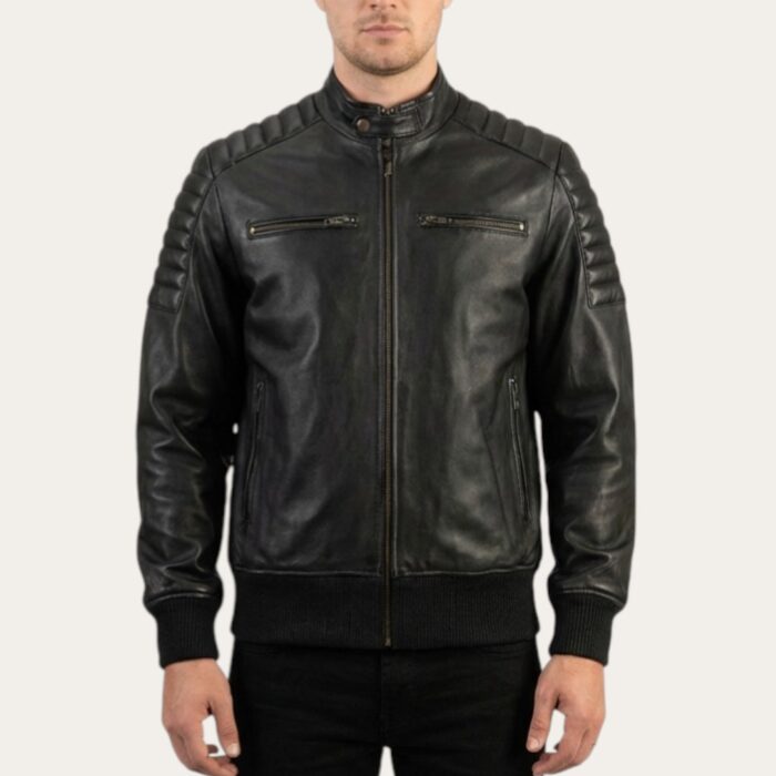 Butte Black Bomber Jacket - Semi Aniline Edition - Image 1