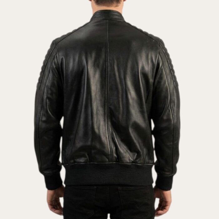 Butte Black Bomber Jacket - Semi Aniline Edition - Image 2