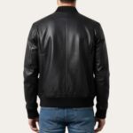 Reynolds Black Bomber Jacket - Semi aniline Edition - Image 2