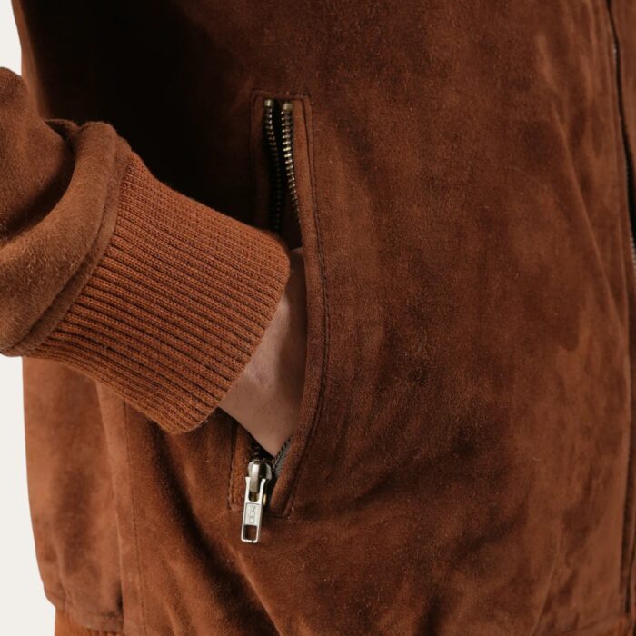 San Diego Brown Bomber Jacket - Suede Edition - Image 3