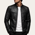 Modoc Black Cafe Racer Jacket - Aniline Edition