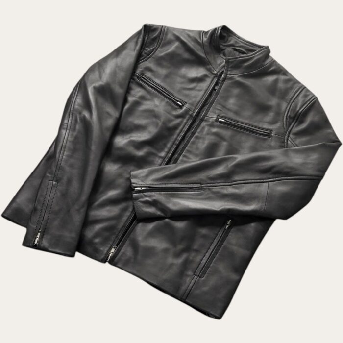 Modoc Black Cafe Racer Jacket - Aniline Edition - Image 2