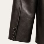 Charlotte Two-Button Black Leather Blazer – Aniline Edition - Image 3