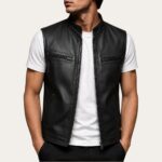 Modoc Black Biker Vests - Aniline Edition