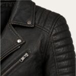 Fairfield Distressed Brown Biker Jacket Closeup 2