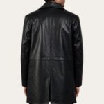 Vanguard 3/4 Length Black Leather Coat - Image 2