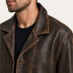 Dean Winchester Supernatural Brown Distressed Leather Car Coat - Image 3