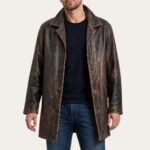 Dean Winchester Supernatural Brown Distressed Leather Car Coat
