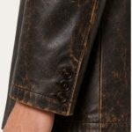 Dean Winchester Supernatural Brown Distressed Leather Car Coat - Image 5